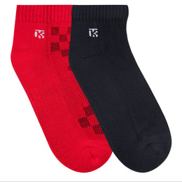 ankle length socks combo of red rush and blackout | Bamboo socks