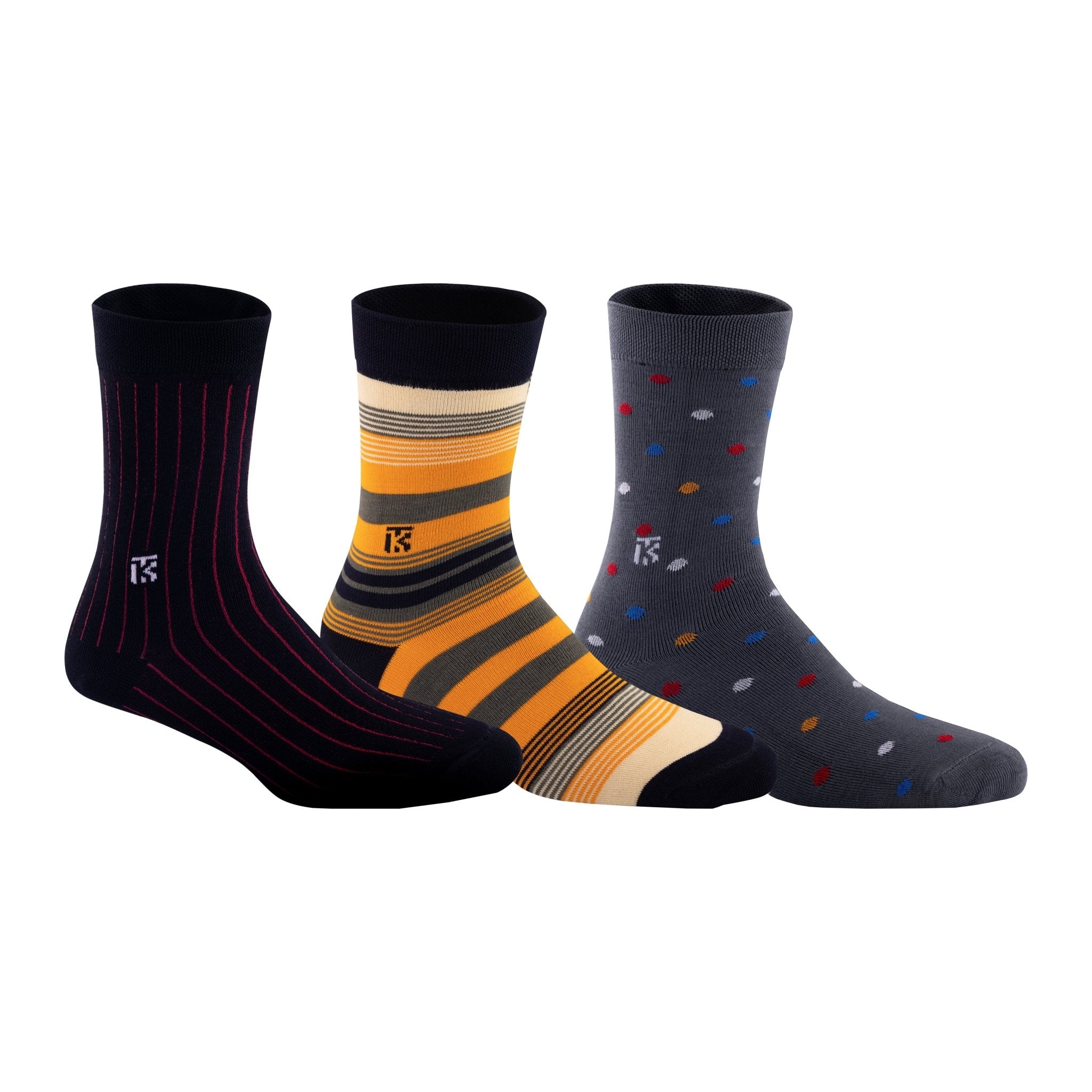 Trio Luxe Pack | Red Ribbed / Fusion Stripe - Navy Blue / Polka dot GreyKikitoes