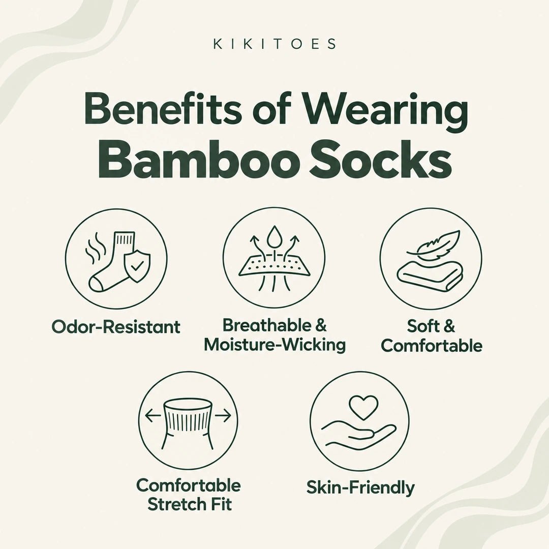 KIKITOES BAMBOO MEN CREW SOCKS | Fusion Stripe | Black with Orange, Royal Blue, and WhiteKikitoes